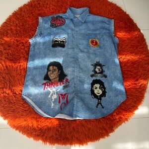 Michael Jackson Thriller Sleeveless Chambray Top